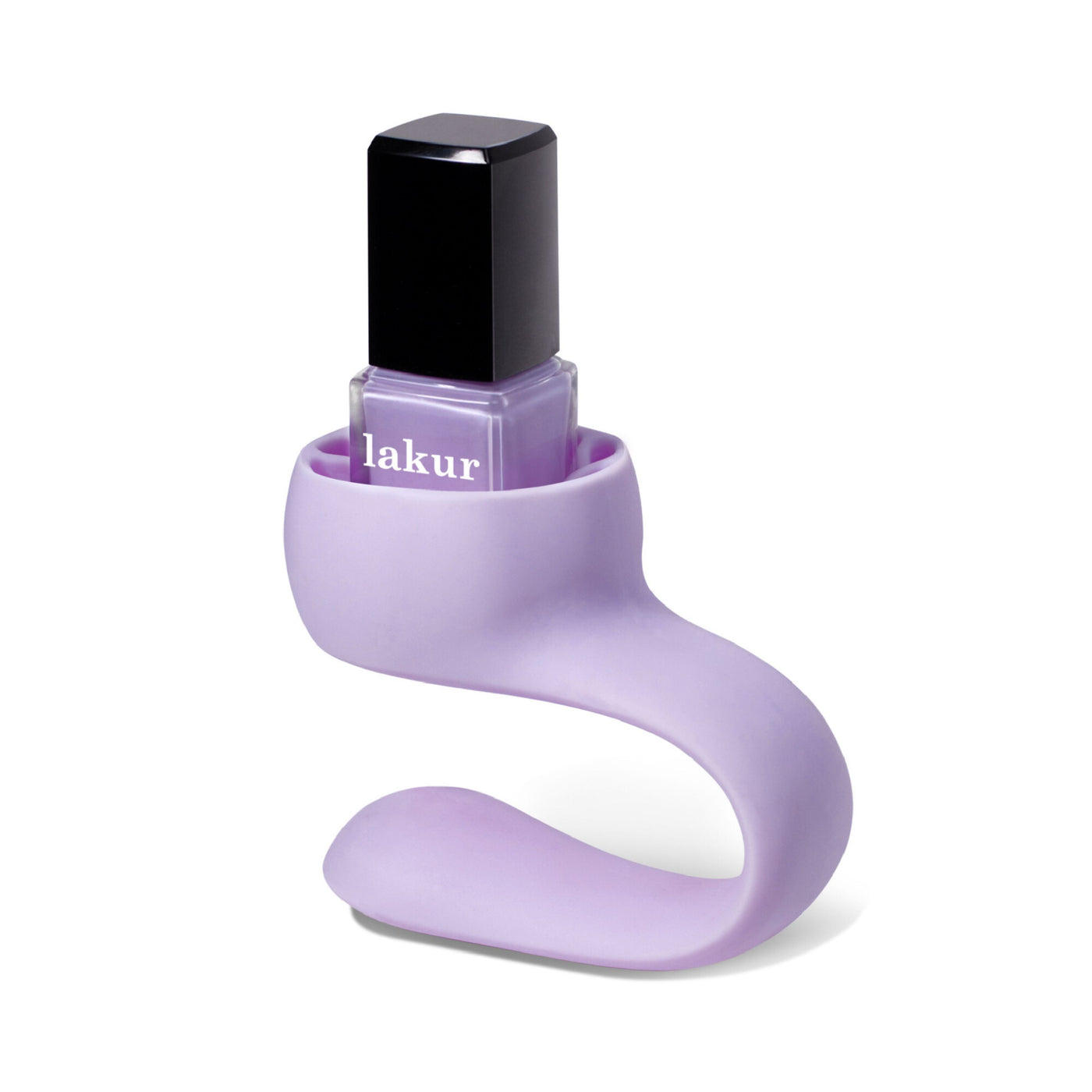 The Bottle Service Polish Holder - Purple by LONDONTOWN offers mess-free manicures with its matching swirl-shaped design.